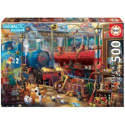 Puzzle Enigmatic Train StationPuzzle 500 piese Puzzle-ul asamblat are 48 x 34cm