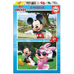 Puzzle-ul Mickey&Friends de la produc&259;torul spaniol Educa este alegere ideal&259; pentru to&539;i copila&537;ii de la vârsta de 4 ani Pachetul con&539;ine 2x20 de piese din care cei mici vor ob&539;ine dou&259; imagini diferite cu personaje animate - printre ele se num&259;r&259; Mickey Mouse Minnie Donald Duck &537;i Pluto Puzzle-urile sunt realizate din carton de calitate iar piesele sunt 