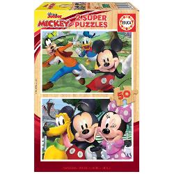 Puzzle-ul din lemn pentru copii Mickey&Friends de la produc&259;torul spaniol Educa este cadoul ideal pentru to&539;i b&259;ie&539;ii &537;i fetele de la vârsta de 5 ani Pe cei mici îi a&537;teapt&259; 2 imagini cu personajele lor preferate Disney- Mickey Mouse Goofy Donald Duck Minnie &537;i Pluto Dup&259; asamblarea puzzle-ului acesta se poate plia &537;i a&537;eza înapoi în cutie Jocul 