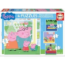 Puzzle-ul pentru copii cu motivul porcu&537;orilor Peppa Pig cu familia va încânta fiecare copil de la 3 ani În imagini va ap&259;rea poru&537;orul vesel care este îndr&259;git de to&539;i copii Dup&259; asamblarea puzzle-ului vor ap&259;rea 4 imagini pe care cei mici vor g&259;si porcu&537;orii veseli &537;i î&537;i vor petrece timpul liber f&259;c&259;nd 