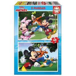 Puzzle-ul pentru copii Mickey&Friends de la produc&259;torul spaniol Educa este cadoul ideal pentru to&539;i copila&537;ii de la vârsta de 4 ani Pachetul con&539;ine 2x48 de piese care formeaz&259; dou&259; imagini diferite cu personajele animate populare ale lui Mickey Mouse &537;i ale prietenilor s&259;i Puzzle-urile sunt realizate din carton de calitate iar piesele sunt pu&539;in mai mari 