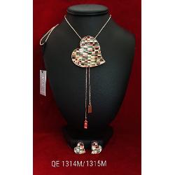 Set de colier si cercei zamac aurit aur roz 85cm qe1314m 1315m