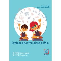 Evaluare pentru clasa a IV-a TESTE este un instrument de lucru foarte util elevilor de clasa a IV-a care se preg&259;tesc pentru sus&539;inerea examenului de Evaluare Na&539;ional&259;Con&355;ine 13 teste de comunicare în limba român&259; &537;i 13 teste de matematic&259;Testele de comunicare în limba român&259; evalueaz&259; competen&539;ele de receptare a mesajului scris pe baza unor texte-suport literare &537;i nonliterare precum 