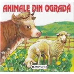  Carticica cu pagini cartonate sub forma de pliant care familiarizeaza copiii cu animalele domestice care traiesc la ferma oaie gasca porc pisica magar capra vaca caine si altele
