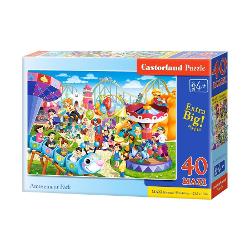 Puzzle de 40 de piese mari cu Amusement Park Dimensiuni cutie 325×225×5 cm Dimensiuni Puzzle 59×40 cm Recomandat copiilor cu vârste de peste 4 ani