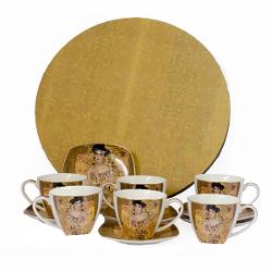 Set pentru cafea de 6 persoane Gustav Klimt - Adele 53 set 66Cana 13x8x10 cm Farfurie 155x155 cm
