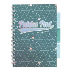 Caiet cu spirala si separatoare Pukka Pads Project Book Glee dictando A5 verde 200 pagini 