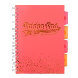 Caiet cu spirala si separatoare Pukka Pads Project Book Blush matematica B5 coral200 pagini 