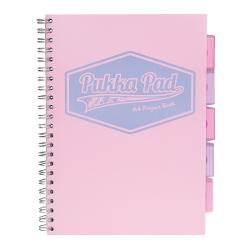 Caiet cu spirala si separatoare Pukka Pads Project Book Pastel matematica A4 roz 200 pagini