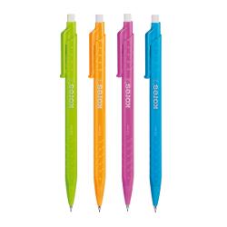 Creioane mecanice cu design colorat si elegantForma triunghiulara cu zona de prindere pentru utilizare ergonomicaDisponibil cu varf 05 mm rezistent la rupere pentru scriere optimaCu radiera si clipReincarcabil; 2 mine incluseDisponibil in 4 culori stralucitoare verde deschis roz portocaliu si turcoaz Atentie Pretul afisat este per bucata Acest produs este disponibil in 4 variante de culoare nu se poate alege culoarea