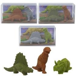 Set de radiere Dino World format dintr-un tiranozaur rex &537;i al&539;i doi dinozauri într-o culoare foarte realist&259; Vine intr-o carcasa transparenta