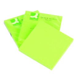 Notes autoadeziv 76x76 mm 75 file verde neon 75 file cu banda autoadeziva in partea superioaraIdeal pentru a scrie mesaje-atat acasa cat si la birou