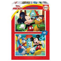 Puzzle cu 2x48 de piese Educa - Mickey mouse fun house 19312