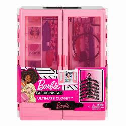 Barbie are o garderoba cum nu s-a mai vazut iar acum fetele au la dispozitie dulapiorul perfect ce ofera loc de depozitare perfect pentru rochitele si accesoriile lor fabuloase Proiectat pentru depozitare portabilitate si multa multa joaca fetele intra intr-o lume a stilului din primul moment in care deschid acest dulapior Etichete adezive decoreaza panourile interioare ce scot la iveala trei sectiuni separate pentru depozitare Rafturile clasice pentru pantofi si accesorii 