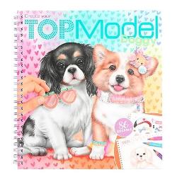 Wau-wow Cartea de colorat TOPModel Doggy are mai mult de 40 de motive de câine super dr&259;gu&539;e Plus 3 coli de autocolante