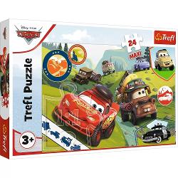 Puzzle cu 24 de piese Maxi Trefl - Cars masinutele fericite 14352