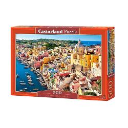 Puzzle de 500 piese cu Corricella Italy Puzzle-ul are 47 x 33 cm iar cutia masoara 325 x 225 x 5 cm Pentru varste de peste 9 ani