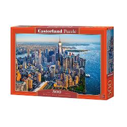 Puzzle de 500 piese cu Sunset Over Manhattan Puzzle-ul are 47 x 33 cm iar cutia masoara 325 x 225 x 5 cm Pentru varste de peste 9 ani
