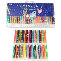 Creioane cerate Twistable So many cats ambalaj PVC