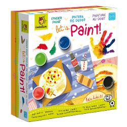S&259; pict&259;m • Pictura cu degetele Un kit creativ pentru experimentarea picturii cu degetele în mod sigur &537;i distractiv Jocul include 12 foi mari ilustrate &537;i un set de vopsele de înalt&259; calitate potrivite pentru copiii de peste 2 ani Copiii pot experimenta cu culoarea pictând direct cu mâinile &537;i decorând feluri delicioase de mâncare &537;i aranjamentele de mas&259; care se afl&259; deja pe 