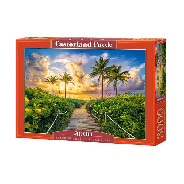 Puzzle de 3000 de piese cu Colorful Surise in Miami USA Cutia are dimensiunile de 38×265×5 cm iar puzzle-ul are 92×68 cm Recomandat celor cu vârste de peste 9 ani