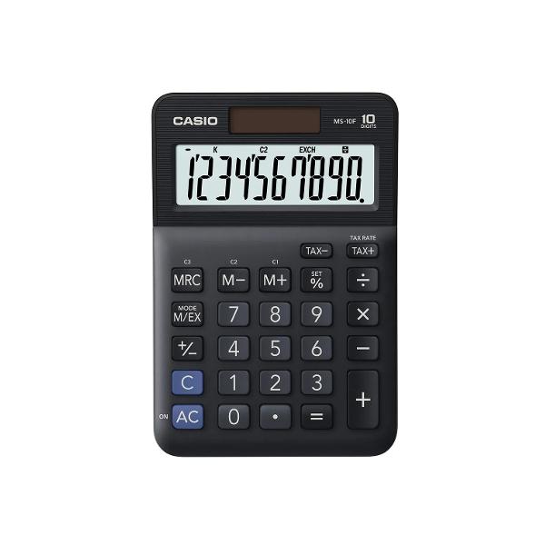 Calculator Casio MS-10F dotat cu o gam&259; larg&259; de func&539;ii matematice precum opera&539;iuni de baz&259; adunare sc&259;dere înmul&539;ire împ&259;r&539;ire precum &537;i func&539;ii avansate cum ar fi calculul radicalilor si calculul procentelor Afi&537;ajul mare &537;i clar cu cifre de dimensiuni mari face ca acest calculator s&259; fie u&537;or de citit &537;i utilizat pentru to&539;i cei care îl folosescCalculator de birou 