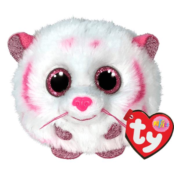 Jucarie de plus TY Beanie Balls - Tabor tigru roz cu alb 10 cm