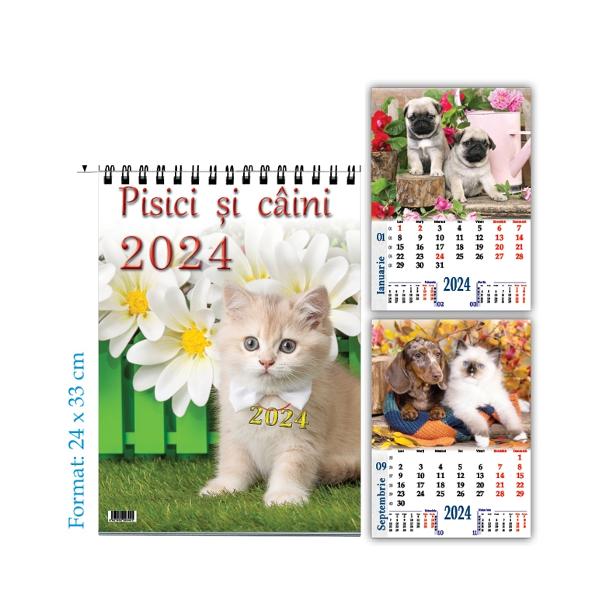 Calendar caini si pisici 2024