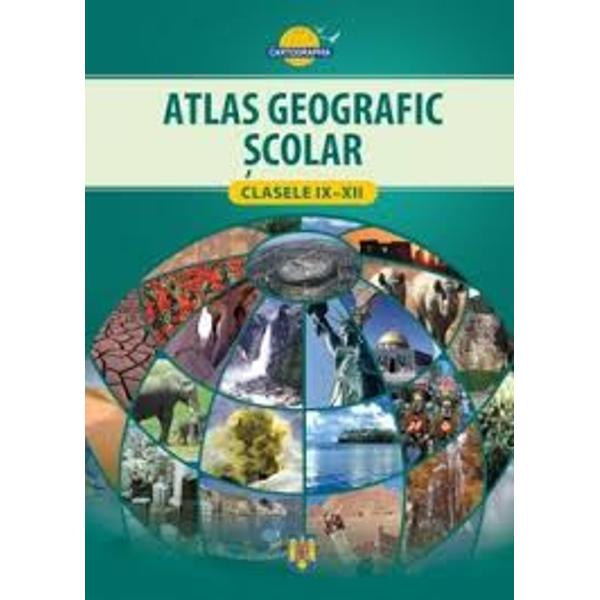 Noul Atlas geografic &351;colar pentru clasele IX–XII este conceput pentru a oferi liceenilor baza cartografic&259; pentru înv&259;&355;area geografiei la ore &351;i acas&259; dar &351;i pentru o preg&259;tire adecvat&259; pentru sus&355;inerea examenului de bacalaureat Acest atlas prezint&259; • peste 220 de h&259;r&355;i &351;i peste 50 de 