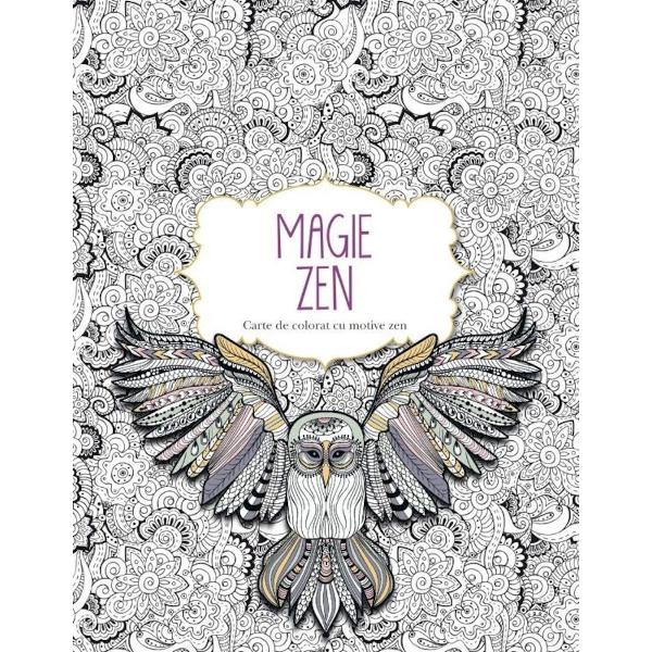 Magie zen Carte de colorat cu motive zen
