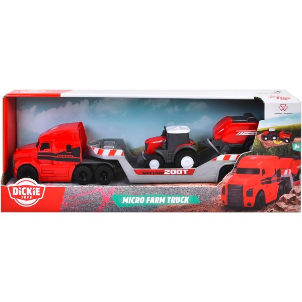 Set de joaca cu camion si tractor Massey Ferguson Micro Farm Truck 203735004