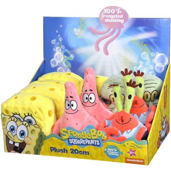 Jucarie de plus Sponge Bob Square Pants 20cm 4 personaje diferite 109491002Atentie Pretul afisat este per bucata Va rugam sa precizati personajul dorit printr-un comentariu la plasarea comenzii