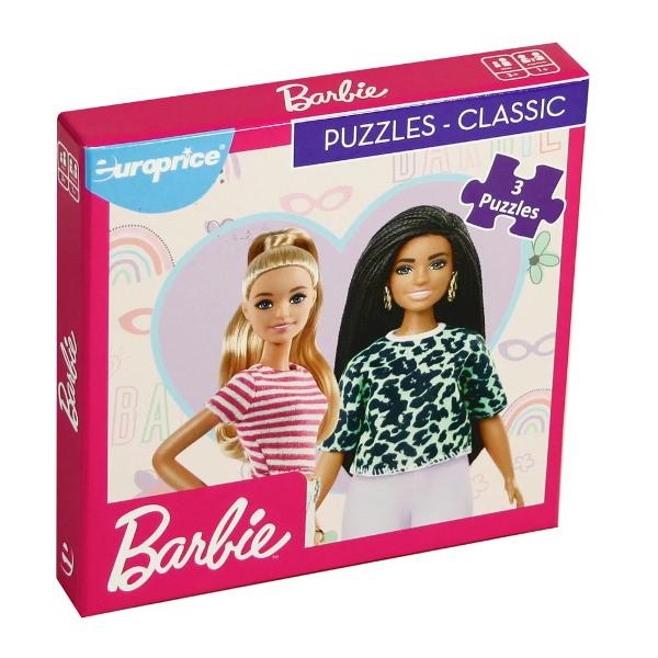Puzzle barbie 3 puzzle a cate 9 piese fiecare