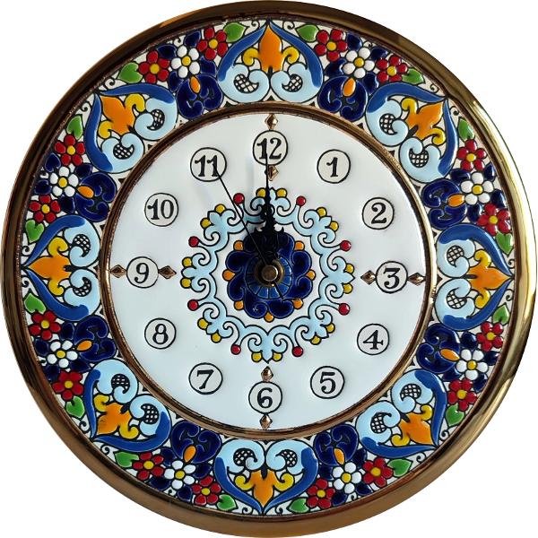 Ceas din ceramica pictat si aurit manual 23 cm 31641