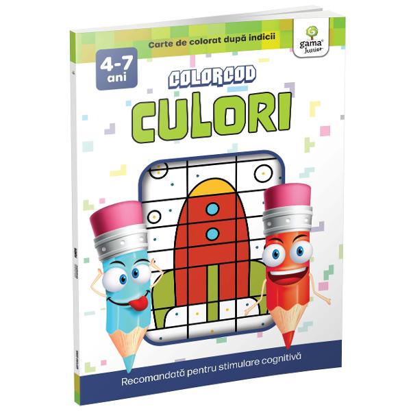 Culori  ColorCODColectia ColorCOD contine carti de colorat dupa indicii cu ajutorul carora copilul nu numai ca isi va petrece timpul intr-un mod placut dar isi va imbunatati si coordonarea mana-ochi si concentrareaCartile nu ofera imagini dupa care sa se ghideze copilul copiindu-le ci indicii cu ajutorul carora isi va dezvolta abilitatea de 