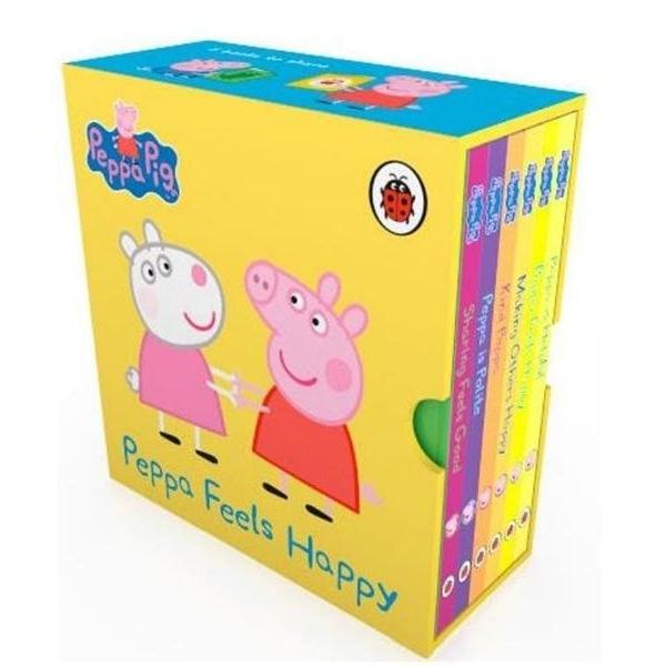 Peppa loves feeling happy and making others feel happy too Read these six lovely storybooks to discover how helpful kind and polite Peppa is and how she learns to share with her family and friendsThe titles of 6 board books set in this slipcase are;1-Peppa Feels Happy2-Sharing Feels Good3-Making Others Happy4-Peppa is Helpful5-Kind Peppa6-Peppa is Polite
