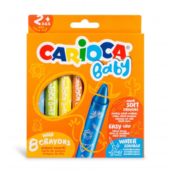 Creion color cerat 8 culori Baby Carioca•  8 creioane cerate efect de acuarel&259;•  culori str&259;lucitoare recomandate copiilor peste 2 ani