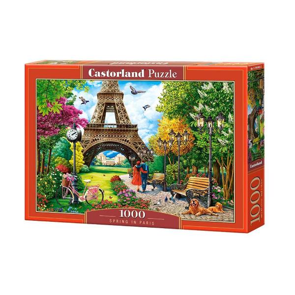 Puzzle de 1000 piese cu Santas Spring in Paris Puzzle-ul are dimensiunile 68 x 47 cm si cutia 35 x 25 x 5 cm Pentru cei cu varste de peste 9 ani 