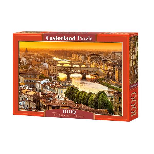 Puzzle de 1000 piese cu Bridges of Florence Puzzle-ul are dimensiunile 68 x 47 cm si cutia 35 x 25 x 5 cm Pentru cei cu varste de peste 9 ani
