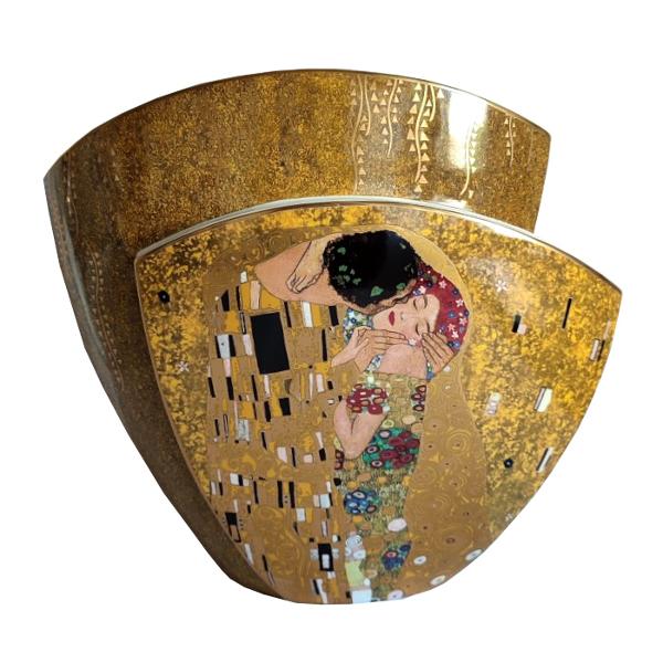 Vaza de portelan cu decor aurit Klimt Kiss si Adele 29 cm 67062051