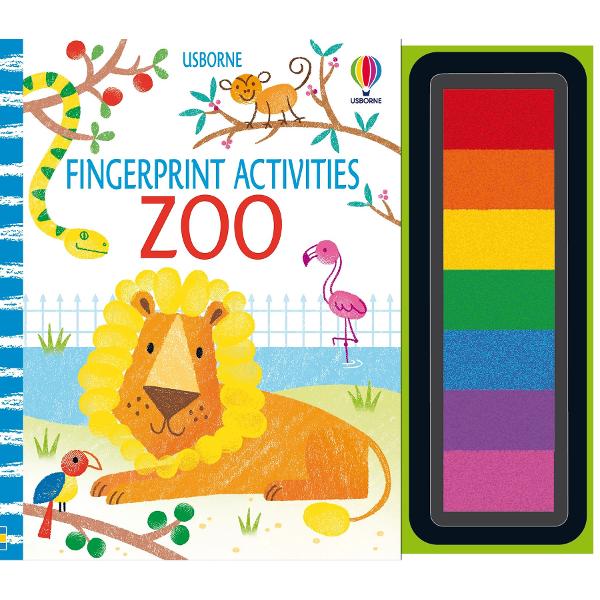 This fun activity book is full of ideas for fingerprinting lots of different animals that you might see in a zoo Print spots on a cheetah hippos wallowing in a lake stripes on lemurs tails koalas climbing trees and lots lots more Complete with seven bright ink pads to choose from The spiral binding means that the book lies flat as you fill the pages with your own fingerprints