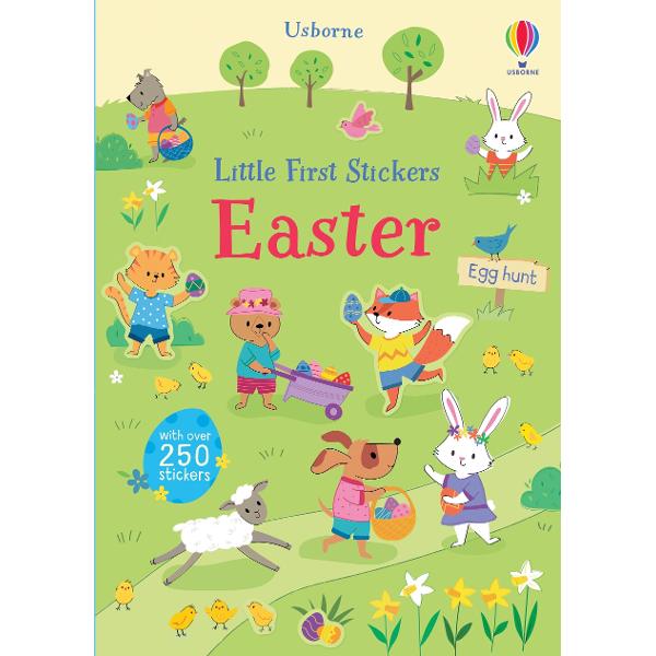 Celebrate springtime with little lambs bouncing bunnies and fluffy chicks in this charming sticker book There are over 250 stickers to bring the scenes to life including an Easter egg hunt an Easter parade and fields to fill with animals