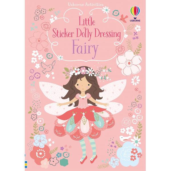 An adorable sticker book for little children with a different fairy to dress on every page from Willow the woodland fairy to Marina the sea sprite and the beautiful Fairy Queen With over 350 reusable stickers of enchanting fairy dresses fluttering wings and colourful flowers plus a fold-out back cover to ‘park’ spare stickers while not in use