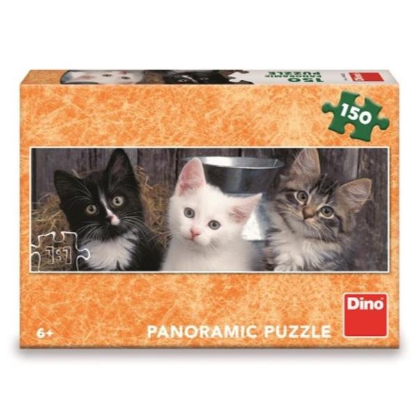 Puzzle panoramic Pisicute 150 piese - DINO TOYS Daca ar fi sa alegeti pe care dintre cele trei pisicute adorabile sa le luati acasa alegerea ar fi foarte dificila si probabil le-ati lua pe toate Din fericire aceasta nu este o problema in cazul acestui puzzle compact Dupa asamblare o fotografie draguta in format panoramic va incanta fiecare mic constructor Caracteristici- Puzzle-ul cu 150 de piese 