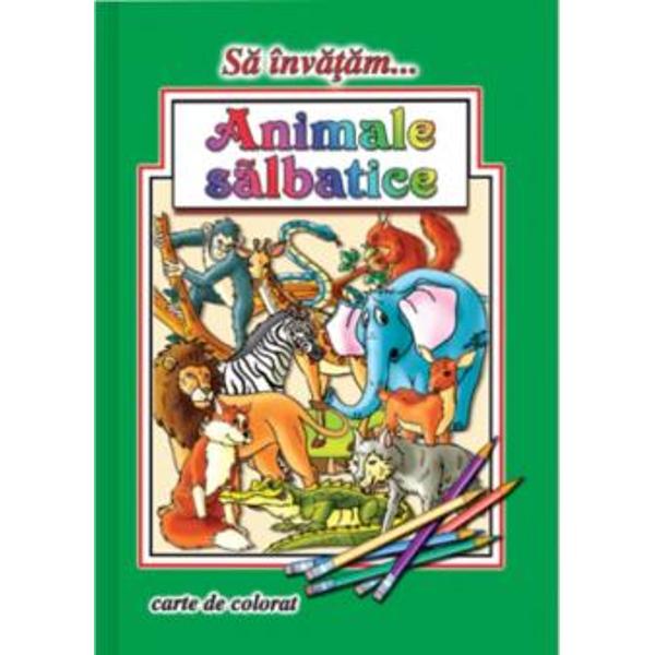 Animale salbatice Carte de colorat format mare A4 