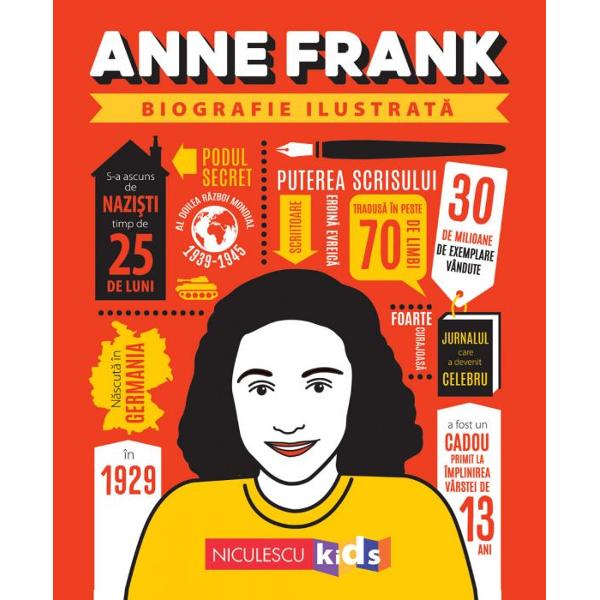 Seria BIOGRAFIE ILUSTRAT&258; descrie în culori vii vie&355;ile unor oameni extraordinari prezentând într-un mod nou &537;i captivant peste 250 de întâmpl&259;ri fascinante  Anne Frank Poate ai aflat deja c&259; Anne Frank a scris un jurnal dar &351;tiai c&259; avea o pisic&259; pe care o chema Moortje Sau c&259; îi pl&259;cea s&259; 
