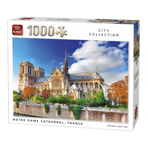 Puzzle 1000 piese Notre Dame De Paris Cathedral France 1000 pieseDimensiuni  68 x 49Tematica Orasele LumiiMaterial Carton de culoare gri