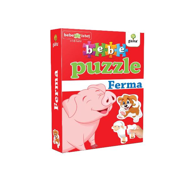 Puzzle-ul con&539;ine 20 piese de mari dimensiuni potrivite pentru copiii cu vârsta peste 18 luni Acestea se potrivesc câte dou&259; astfel încât s&259; alc&259;tuiasc&259; 10 animale domestice Potrivit înc&259; de la 12 luni puzzle-ul dezvolt&259; abilit&259;&539;ile cognitive r&259;bdarea &537;i precizia 