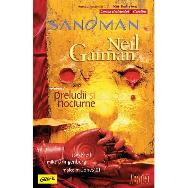 Sandman capodopera lui Neil Gaiman unul dintre cele mai apreciate romane grafice ale tuturor timpurilor a impus un standard pentru un fantasy matur în domeniul benzilor desenate Seria Sandman a fost ilustrat&259; de mai mul&539;i arti&537;ti excep&539;ionali fiind un amestec de mitologie antic&259; &537;i modern&259; în care se întrep&259;trund perfect fic&539;iunea contemporan&259; drama 