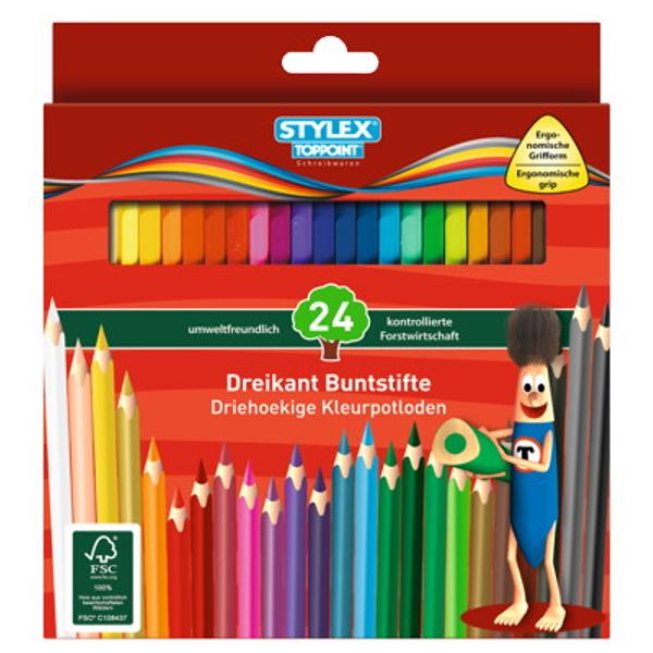Creioane colorate de calitate -24 culori Ambalaj cutie carton